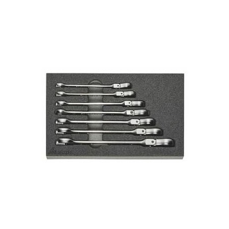 Garant 7 Pc Open End Ratcheting Wrench Set in Foam, 8 mm to 16 mm 952319 7